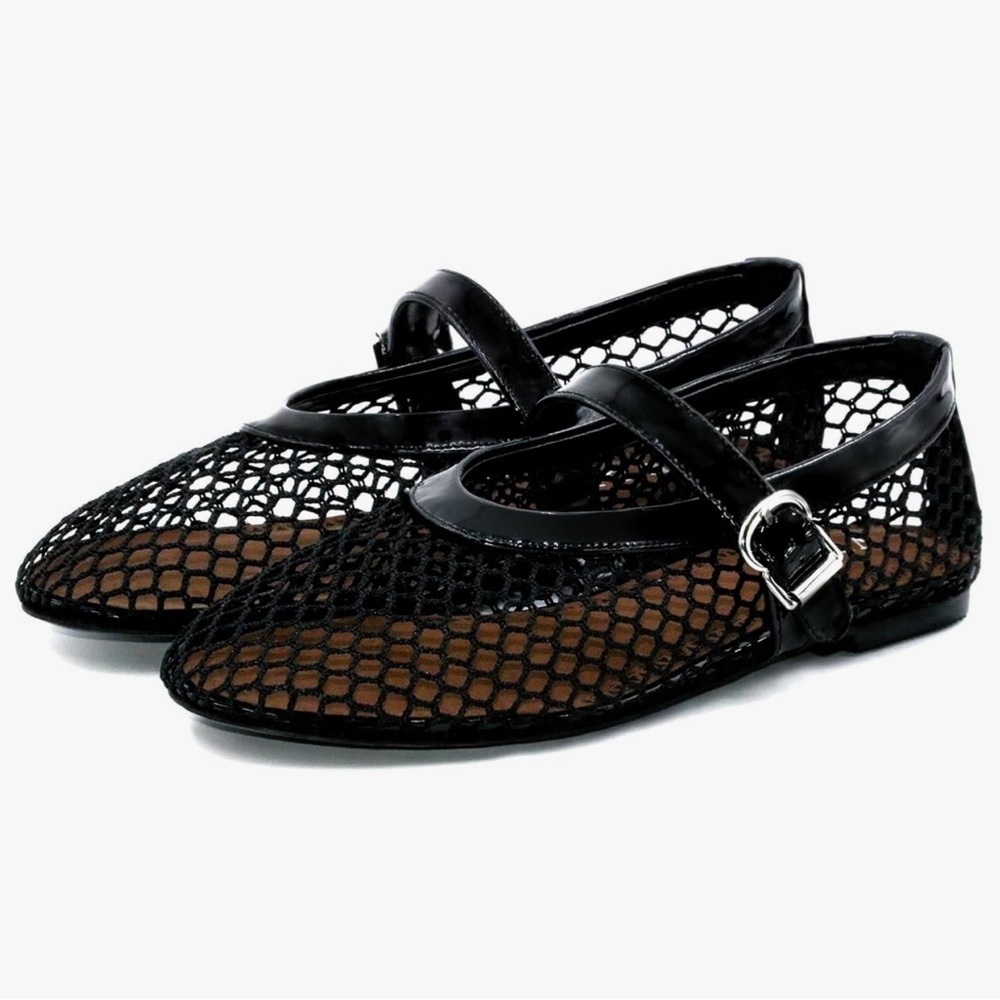 Mesh Ballet Flats Women Buckle Strap Mesh Flats Casual Ballerina Shoes brand new